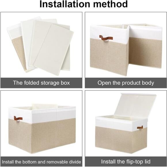 Large Toy Storage Box with Lid, Sturdy Toys Storage Chest Bin Organizer Basket - Picture 7 of 8